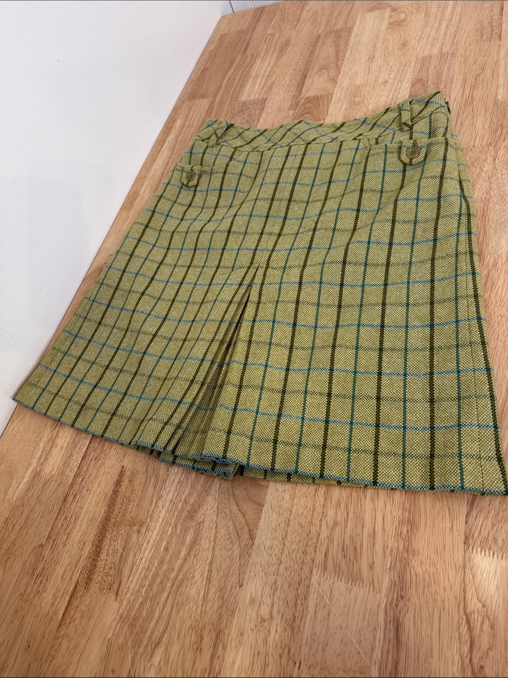 LOFT Olive Green Plaid skirt